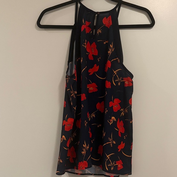 Aqua Floral Navy and Red Sleeveless Top - Picture 3 of 3